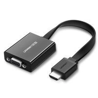 Ugreen adapter adapter HDMI - VGA micro USB / audio 3.5 mm mini jack black (40248)