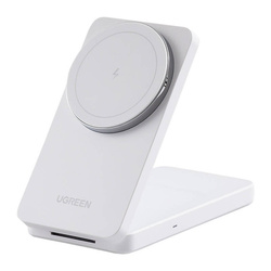 Ładowarka indukcyjna 2w1 Ugreen W528 do iPhone AirPods 20W (biała)