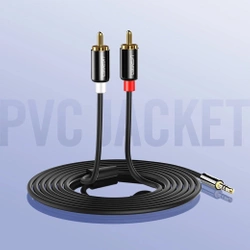 Ugreen kabel przewód audio 3,5 mm mini jack - 2RCA 1,5m czarny (AV116)