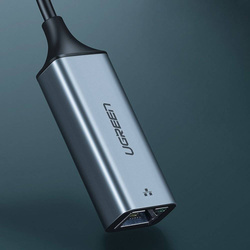 Ugreen externer Netzwerkadapter RJ45 - USB Typ C (1000 Mbps / 1 Gbps) Gigabit Ethernet grau (CM199)
