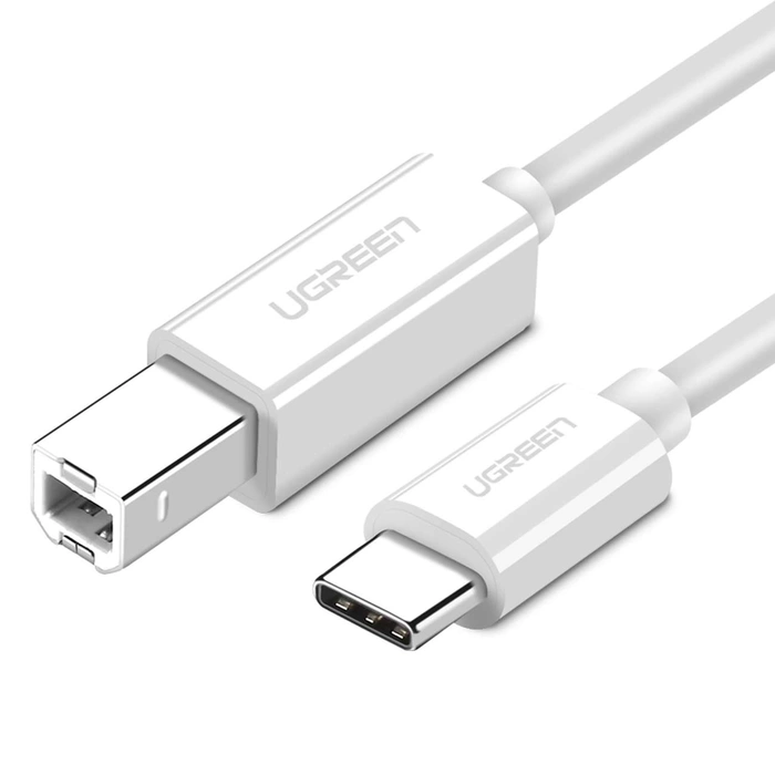 Kabel Ugreen US241 USB-C / USB-B 2.0 an Scanner-Drucker 1,5 m - weiß
