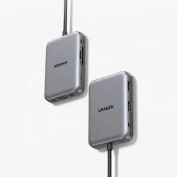 Hub Ugreen USB-C 7w1 HDMI USB-C USB-A SD/TF - szary