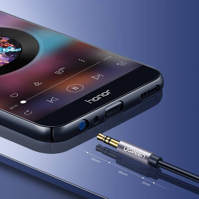 Ugreen Kabel AUX-Verlängerungskabel 3,5 mm Miniklinke 2 m schwarz (AV118 10594)