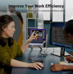 Przełącznik switch USB 3.0 UGREEN CM662, 2X4 out (czarny)