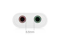 Ugreen external sound card music adapter USB - 3.5 mm mini jack 15 cm white (US205 30143)