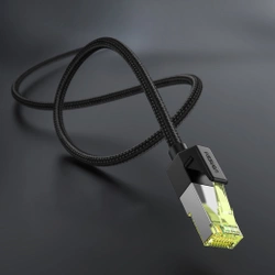 UGREEN NW150 Kabel sieciowy w oplocie, Ethernet RJ45, Cat.7, F/FTP, 1m (czarny)