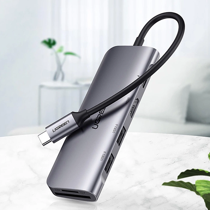 Adapter HUB UGREEN CM195 USB-C auf HDMI, 2x USB-A 3.0, SD/TF, PD