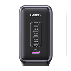 Ładowarka sieciowa UGREEN CD333 Nexode USB + 4x USB-C GaN 300W + kabel USB-C 240W (czarny)