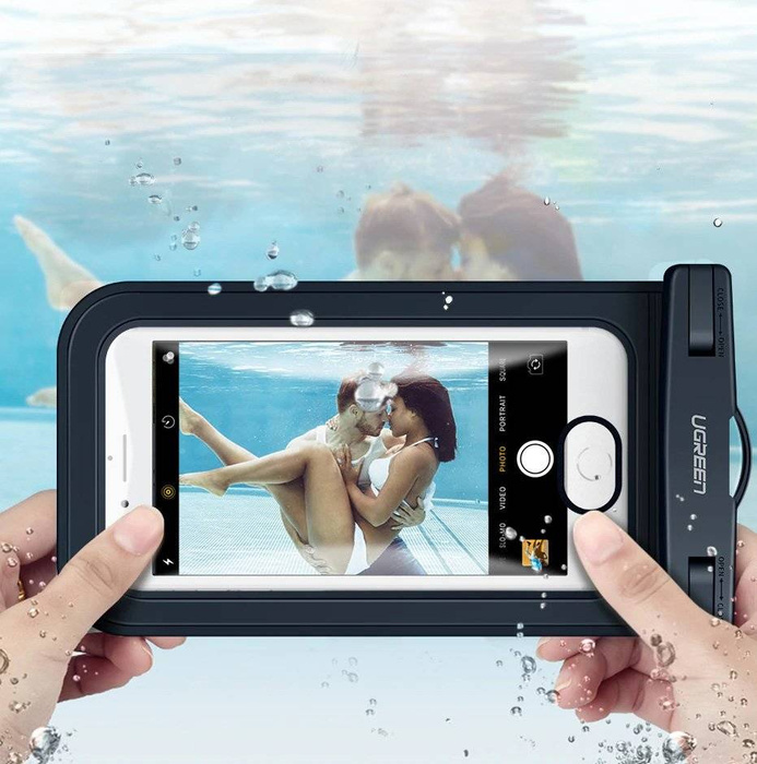 Ugreen universal waterproof cover phone case (max 6.0``) for swimming pool by the water IPX8 black (50919 LP186)