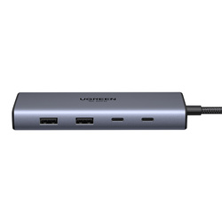 Adapter / Hub USB-C 10w1 Ugreen CM639, 2x HDMI, 2x USB, RJ45, SD/TF, PD 100W