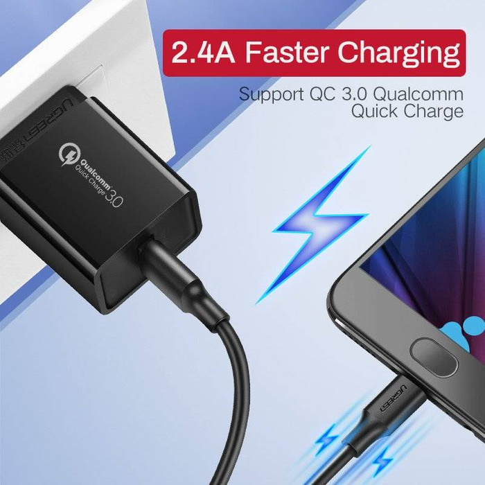 Cable micro USB UGREEN QC 3.0 2.4A 1.5m (black)