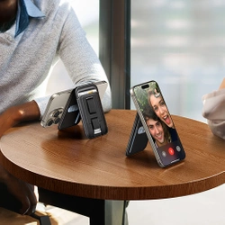 Portfel magnetyczny z funkcją podstawki i uchwytu do iPhone MagSafe, Ugreen LP836, skórzany (czarny)