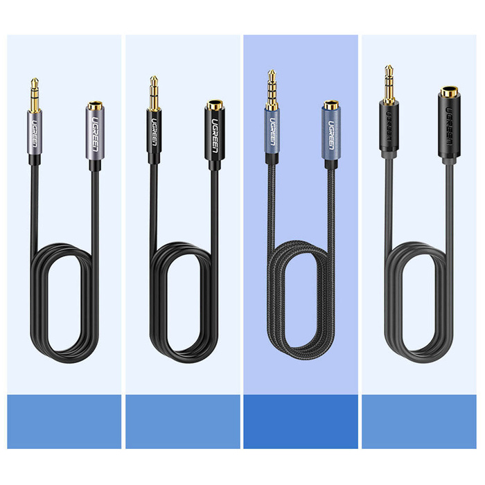 Ugreen adapter mini jack 3.5mm 0.5m blue (AV118)