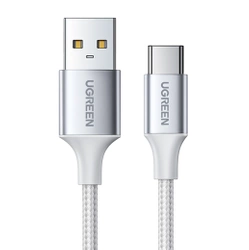 Niklowany kabel USB-C QC3.0 UGREEN 1,5m z aluminiową wtyczką biały