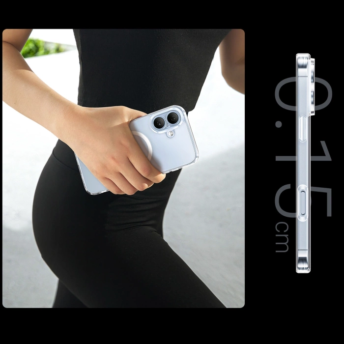 Ugreen Classy Clear Magnetische Hülle für iPhone 16 Plus – transparent