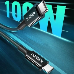 UGREEN US300 USB-C cable to USB-C, 100W, 5A, 1m (black)