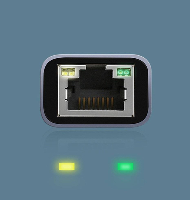Ugreen externer Netzwerkadapter RJ45 - USB Typ C (1000 Mbps / 1 Gbps) Gigabit Ethernet grau (CM199)