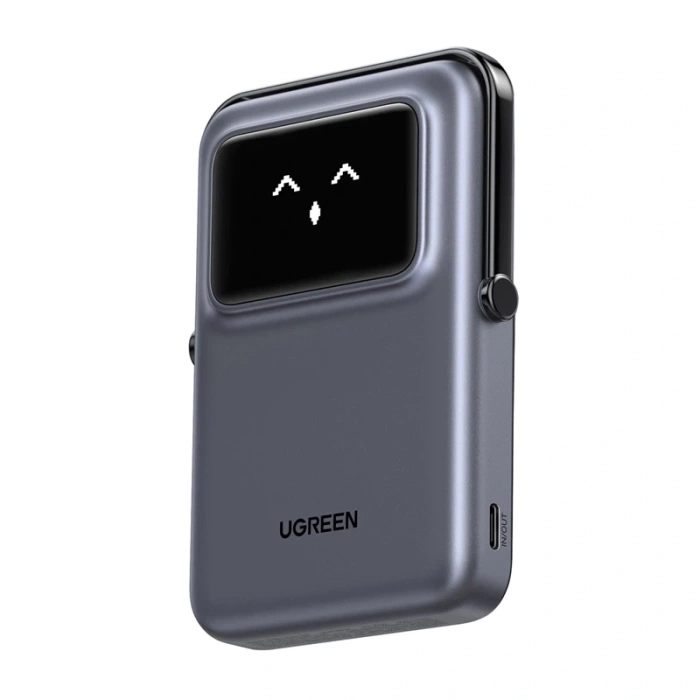 Magnetyczny Power bank Ugreen UNO PB572 10000mAh Qi Szary
