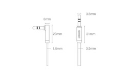 Ugreen płaski kątowy kabel przewód audio AUX 3,5 mm mini jack 0,5 m czarny (AV119 10596)