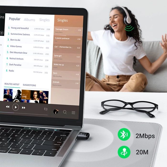 UGREEN CM390 Bluetooth 5.0 USB-Adapter (schwarz)