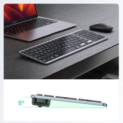 Bezprzewodowa Klawiatura Membranowa UGREEN KU005 2.4G+BT (Srebrno-czarna)