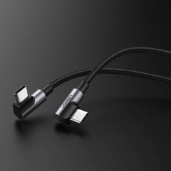 Ugreen US323 abgewinkeltes USB-C - USB-C PD QC-Kabel 60W 3A 2m - Schwarz