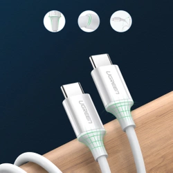 Ugreen US264 60518 USB-C / USB-C PD QC AFC cable 1m - white