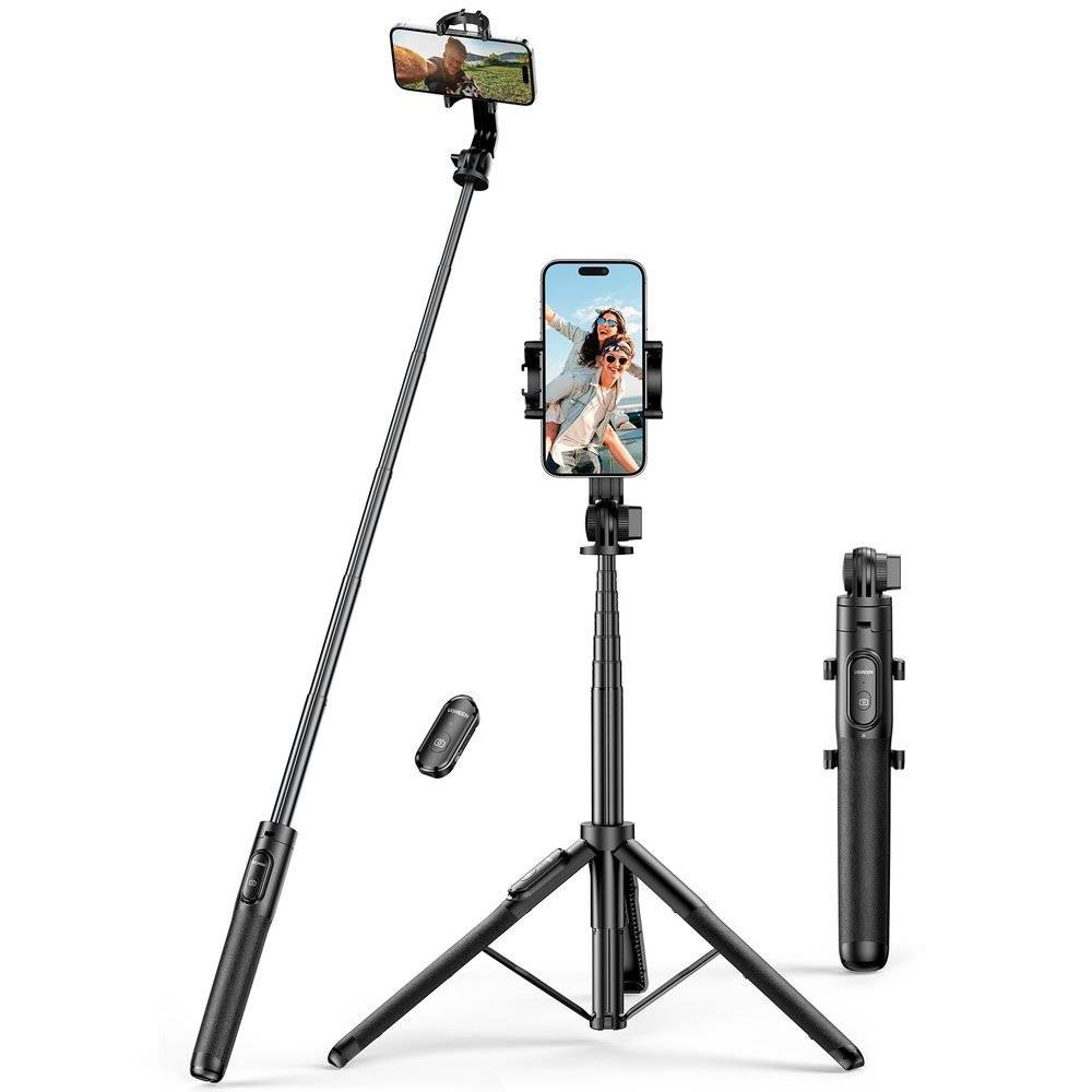 Selfie stick / telescopic pole with stand and Bluetooth remote control ...