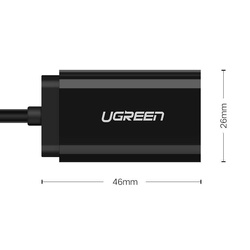 Ugreen externe Soundkarte Musikadapter USB - 3,5 mm Miniklinke 15 cm weiß (US205 30143)