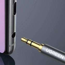 Kabel Ugreen AV118 10595 mini jack 3,5 mm (męski) / mini jack 3,5 mm (żeński) 3m - srebrny