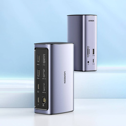 Ugreen Multifunktions-HUB 12in1 USB C USB HDMI DP RJ45 AUX SD TF grau (CM555)