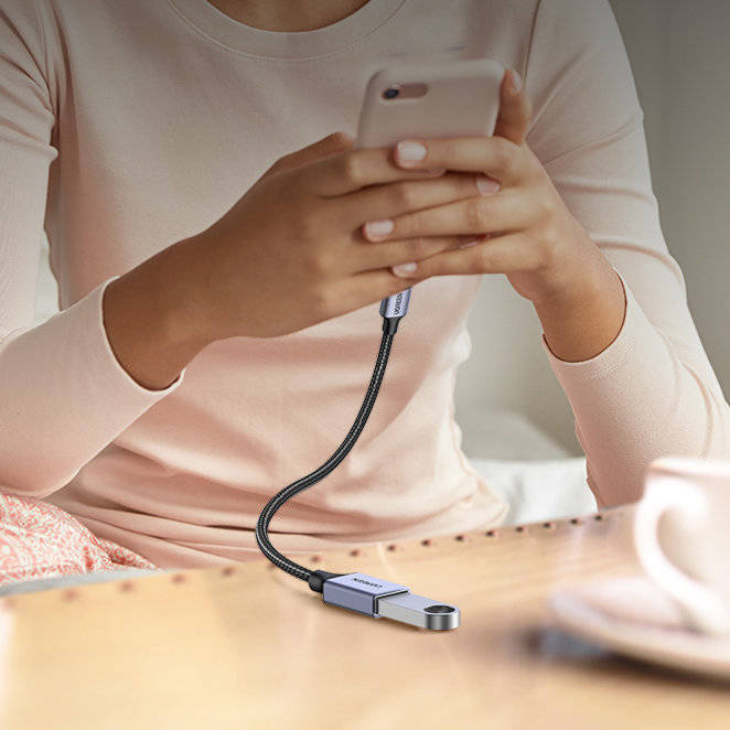 Kabel USB C (Stecker) - USB (Buchse) 3.0 OTG 0,15m Ugreen US378 - schwarz