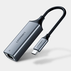Ugreen externer Netzwerkadapter RJ45 - USB Typ C (1000 Mbps / 1 Gbps) Gigabit Ethernet grau (CM199)
