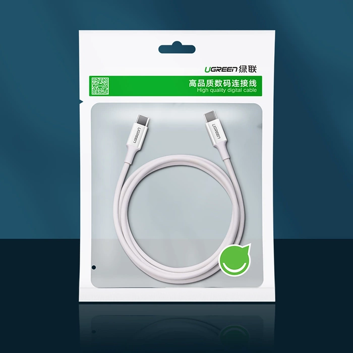 Ugreen US264 60518 USB-C / USB-C PD QC AFC cable 1m - white