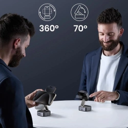 Ładowarka indukcyjna Qi 2w1 Ugreen W702 do Iphone, AirPods, 15W (szara)