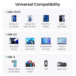 Ładowarka samochodowa UGREEN CD293, 2XUSB-C PD+ USB-A 130W (czarna)