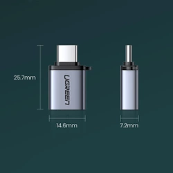 Adapter USB do USB-C 3.1 UGREEN US270 (szary)