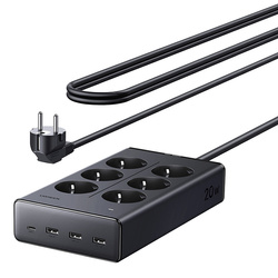 Power strip Ugreen S622, 6xAC + 3xUSB + USB-C, GaN, 1.5m (black)