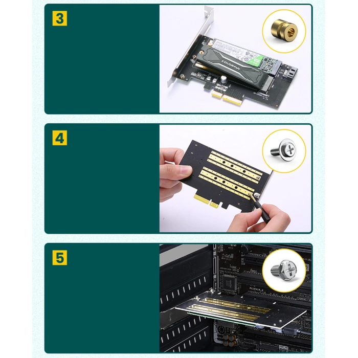 Ugreen pCIe 3.0 x4 to SSD M.2 M-Key / M.2 B-Key expansion card black (CM302)