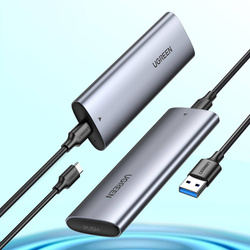Ugreen Festplattenschacht M.2 B-Key SATA 3.0 5 Gbps Grau + USB Typ C Kabel (CM400)