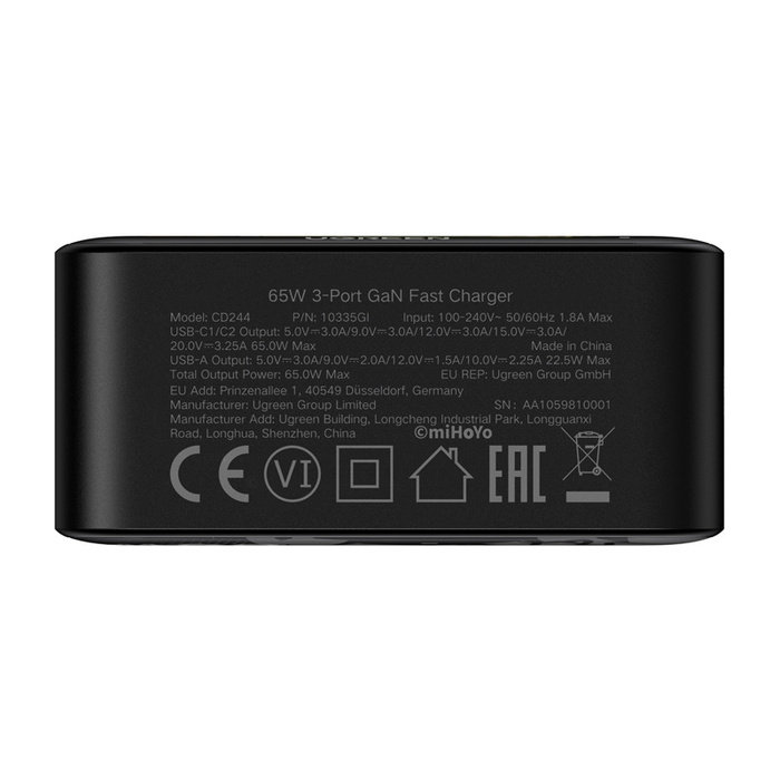 Ladergerät netzwerktechnik Ugreen CD244 Genshin Impact Serie, 65W, GaN, USB + 2x USB-C