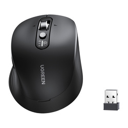 Wireless Mouse Ugreen M752, Bluetooth 5.4 + 2.4 GHz, 2xAA (black)