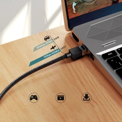 UGREEN NW150 Kabel geflochtenes Netzwerkkabel, Ethernet RJ45, Kat.7, F/FTP, 0,5m (schwarz)