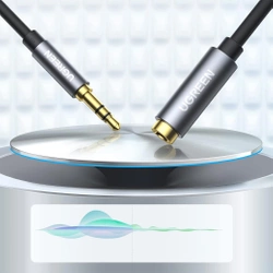 Kabel Ugreen AV118 10595 mini jack 3,5 mm (męski) / mini jack 3,5 mm (żeński) 3m - srebrny