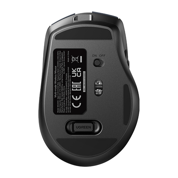 Wireless Mouse Ugreen MU006S, Bluetooth 5.4 + 2.4 GHz, USB-C (black)