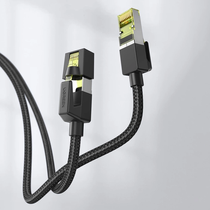 UGREEN NW150 Kabel geflochtenes Netzwerkkabel, Ethernet RJ45, Kat.7, F/FTP, 0,5m (schwarz)