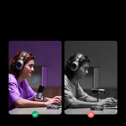 Mikrofon Ugreen CM769 na biurko, z USB-A, RGB LED - srebrny