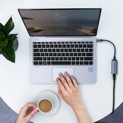 Ugreen externer Netzwerkadapter RJ45 - USB Typ C (1000 Mbps / 1 Gbps) Gigabit Ethernet grau (CM199)