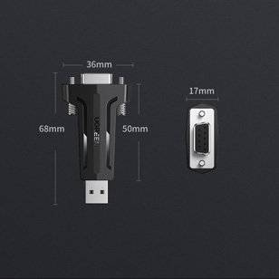 Ugreen adapter converter DB9 RS-232 - USB black (80111 CM326)
