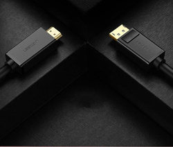 Ugreen Unidirektionales DisplayPort-zu-HDMI-Kabel 4K 30Hz 32 AWG 3m Schwarz (DP101 10203)